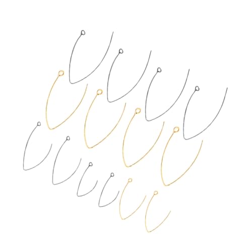 Ciieeo 100 Stück Edelstahl Ohrhaken V form Hypoallergen DIY Ohrring Zubehör für Damen Schmuckherstellung Gold und Silberfarben von Ciieeo