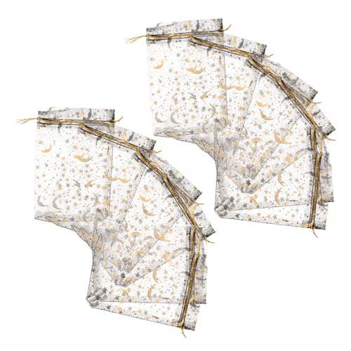 Ciieeo 100 Stück Organzasäckchen mit Zugband Feines Mesh Design Schmuck und Geschenktüten mit Goldfarbenem Stern und Mondmuster für Hochzeit Party und DIY Verpackungen Ciieeo 100 Stück Organzasäckchen mit Zugband Feines Mesh Design Schmuck und Geschenktüten mit Goldfarbenem Stern und Mondmuster für Hochzeit Party und DIY Verpackungen von Ciieeo