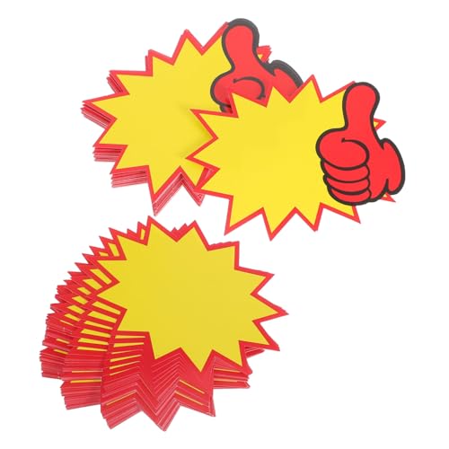 Ciieeo 100 Stück löschbares Preisschild Einzelhandelsschilder Partybevorzugungsschilder Star-Burst-Verkaufsetiketten Flohmarkt Lieferungen Star-Burst-Preisschilder Verkaufspreise Pop Gelb von Ciieeo