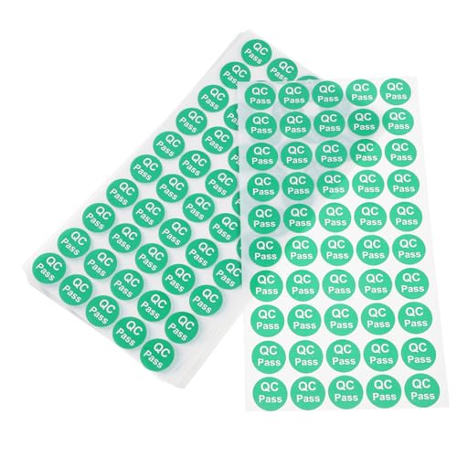 Ciieeo 1000 Stück Qualitätsprüfzeichen Lagergeprüfte Aufkleber Etiketten Abdeckung Mini-aufkleber Vinyl Farbig Prägeetikett Tags Für Qualitätstests Qc Hat Labels Übergeben Papier Grün von Ciieeo