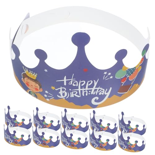 Ciieeo 100St Prinz Geburtstagshut Partyhüte Geburtstagskronen für Jungen kindermütze kinder kappe schöne Geburtstagshüte Geburtstag Prinz Krone Karikatur schmücken Papierhut Requisiten von Ciieeo
