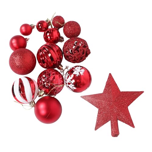 Ciieeo 101 Stück Weihnachtsbaum Dekoration Set Teilig Christbaumkugeln Baumspitze Stern Hängende Ornamente für Festliche Anlässe Wiederverwendbar und Kompakt für Weihnachtsfeiern von Ciieeo