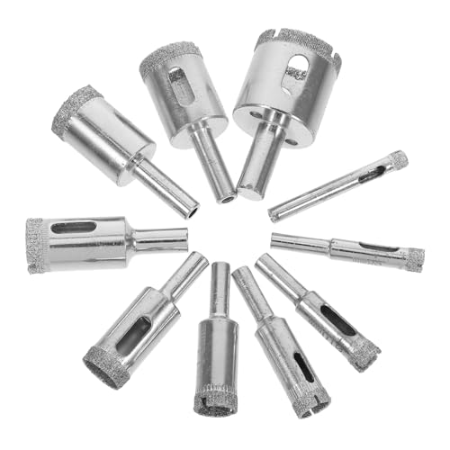 Ciieeo 10Er Set Keramikbohrer Porzellanfliesenbohrer Bohrer für Porzellanfliesen Bohrer für Keramikfliesen Bohrer zum Schneiden von Glas Steinbohrer Bohrer für Glas legierter Stahl Silver von Ciieeo