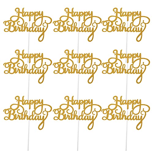Ciieeo 10St Geburtstagstorte einfügen Cupcake-Dekorationen für Geburtstagsfeiern Brief Geburtstagskuchen Papierbecher Ornament Kuchen Picks Partyzubehör Nachtisch Flagge von Ciieeo
