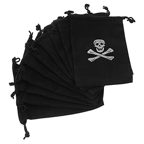 Ciieeo 10Stücke Kordelzug Piratenbeutel Halloween Süßigkeiten Aufbewahrungstaschen Kreatives Design für Partys für Halloween Erntedankfest Tag der Toten von Ciieeo