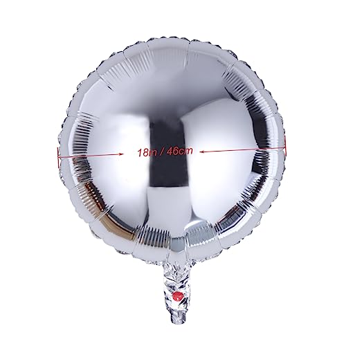Ciieeo 10Stücke Runde Folienballons Silber Dekoration für Valentinstag Hochzeiten und Geburtstagsfeiern Hochwertige Langlebige und Wiederverwendbare von Ciieeo