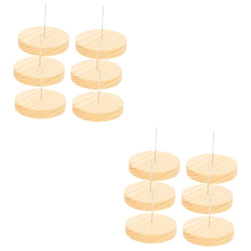 Ciieeo 12 Sätze Holzbasis -Ornament Aufbewahrungsständer für Häkelpuppen Häkelpuppen-Display-Basis Puppendisplay-Unterstützung tragbares Schaugestell für Puppen Puppenständer Metall von Ciieeo