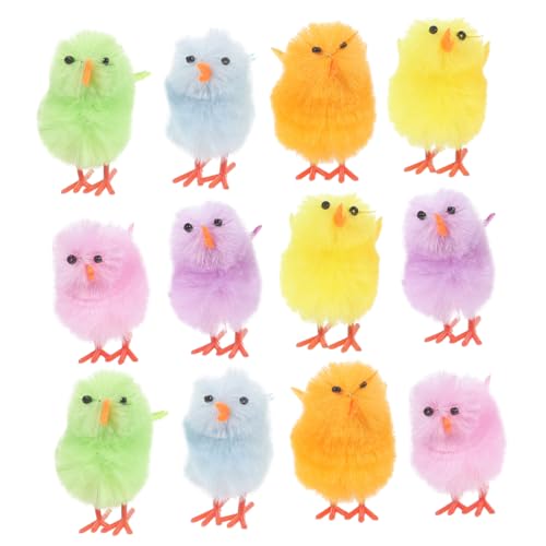 Ciieeo 12 Stück Mini Küken Plüschtiere Flauschige Osterdekorationen für Feiern Kuscheltiere für Kreative für Ostern Hochwertige und Langlebige Materialien von Ciieeo