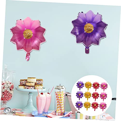 Ciieeo 12 Stück Teiliges Sonnenblumen Folienballons in Gelb und Rot Partydeko für Geburtstag Hochzeit und Festlichkeiten Dekorative Aluminiumfolie Luftballons für Fröhliche Feiern von Ciieeo
