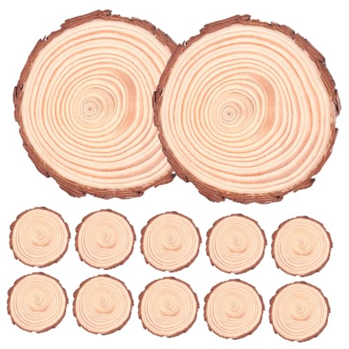 Ciieeo 12 Stück Unbehandelte Holzscheiben für Diy Bastelprojekte Natürliche Rundscheiben aus Holz für Untersetzer Hochzeitsdeko und Kreative Bastelideen von Ciieeo