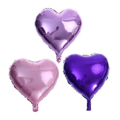Ciieeo 12Stücke Herz Folienballons Romantische Party Dekorationsballons Rosa Helllila für Hochzeit Valentinstag und Festlichkeiten von Ciieeo