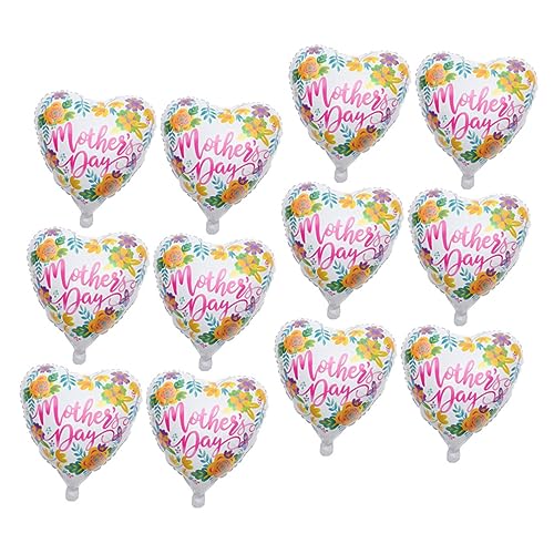 Ciieeo 12Stücke Teiliges Aluminiumfolienballon für Muttertag Große Herzballons für Beeindruckende Partydekoration Vielseitig Einsetzbar und Bodendekoration Leicht von Ciieeo