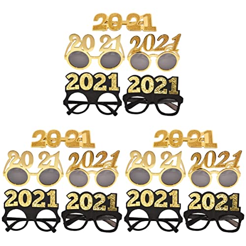 Ciieeo 15 Stück 2021 Party-sonnenbrille Fotogeschenke Partybrille Über Brille Sonnenbrille Weihnachtsgeschenke Bling Dekor Neujahrs Schokoriegel Abschlussball Liefert Eine Brille von Ciieeo