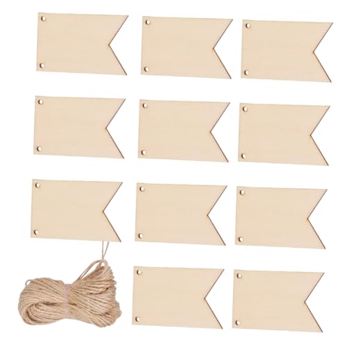 Ciieeo 150Stücke Unbehandelte Rechteckige Holzanhänger mit Juteseil Leere Holzschilder für DIY Bastelarbeiten Gravieren Bemalen Hängende Ornamente für Hochzeiten und Kreative von Ciieeo