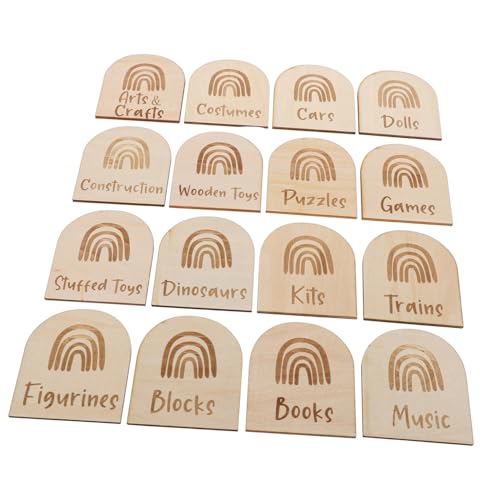 Ciieeo 16 Stück Box Tags Etiketten Holz Aufbewahrungsetiketten Raumorganisation Holzmarkierungen Trennetiketten Schlafzimmermarkierungen Aufbewahrungsetiketten Schlafzimmer Organizer von Ciieeo