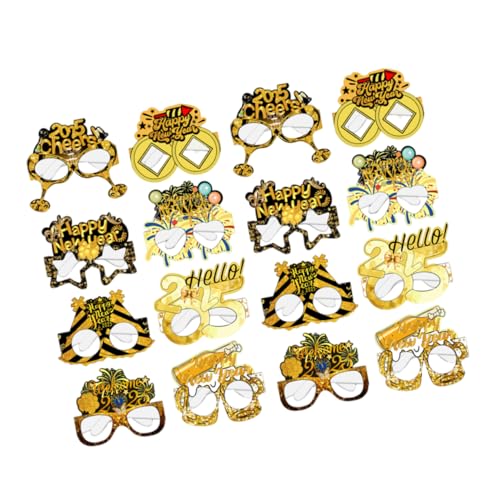 Ciieeo 16 Stück Teiliges Papier Neujahrsgläser Lustige Partybrillen für Silvester Fotorequisiten und Dekorationen für Neujahrspartys Vielseitig und Tragbar Ciieeo 16 Stück Teiliges Papier Neujahrsgläser Lustige Partybrillen für Silvester Fotorequisiten und Dekorationen für Neujahrspartys Vielseitig und Tragbar von Ciieeo
