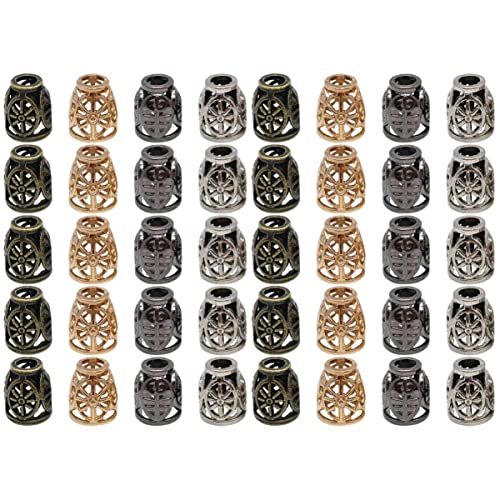 Ciieeo 160 Stücke Bronze Hut Stopper Tasche Antike Frühling Ende Loch Glocke Bequem Metallenden Schlösser Schnur Hohl Halskette Einzelne Kleidung Multifunktionsform Erkenntnisse von Ciieeo