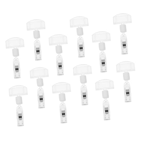 Ciieeo 16Stücke Preisschildhalter Clip Transparente Namensschild Clips für Warenschildanzeigen Vielseitig Einsetzbare Etikettenhalter für Geschäfte und Supermärkte Einfaches Anbringen von Ciieeo