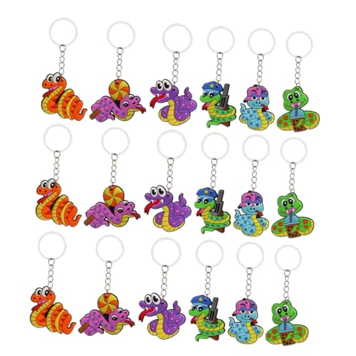 Ciieeo 18 Stück Cartoon Schlangen Schlüsselanhänger Teiliges Niedliches Tier Design für Kindergeburtstagsfeiern Gastgeschenke und Mitgebsel für Kleine Mädchen und von Ciieeo
