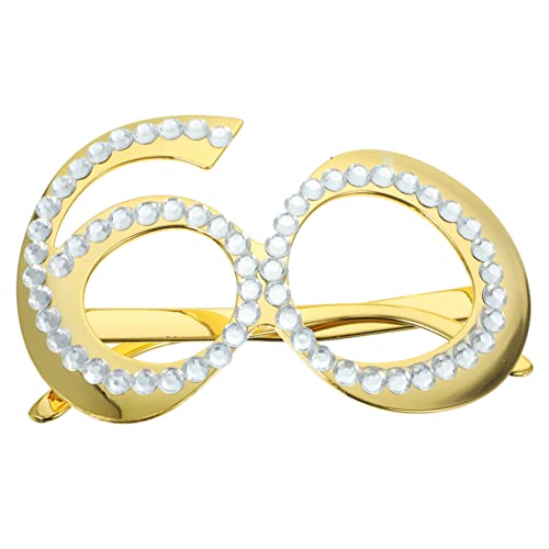Ciieeo 1Paar Jahre Geburtstagsbrille mit Strasssteinen Lustige Kunststoffbrille für Partys Fotoshootings und Festivals Glitzerrahmen Party Requisite für Unvergessliche von Ciieeo