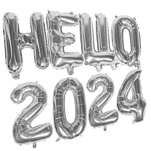 Ciieeo 1Satz Neujahr Luftballons Dekoration Aluminium Folienballons mit Hello Neujahrspartys und Feierlichkeiten Langlebig Installieren von Ciieeo