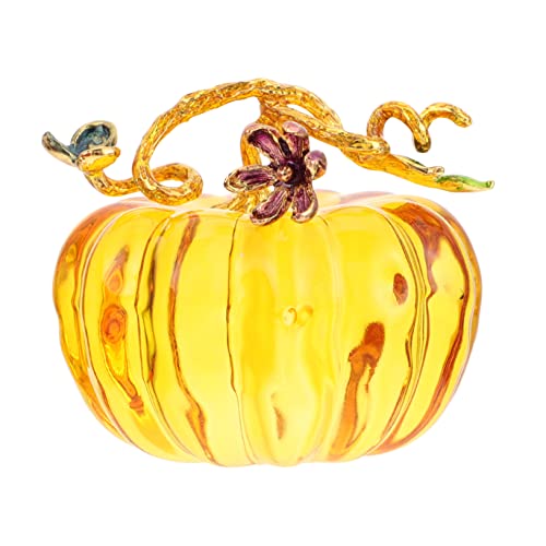 Ciieeo Halloween Essential Kristallglas Kürbis Tischornament Gelb Stilvolle Wohnkultur Foto Requisite von Ciieeo