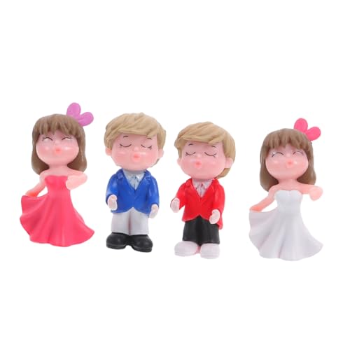 Ciieeo 2 Paare Adorable Couples Cake Topper Teiliges aus Kunststoff Hochzeitstorte Dekoration Süße Paarfiguren für Hochzeiten und Feierlichkeiten Micro Landschaft Ornament für Tischdeko von Ciieeo