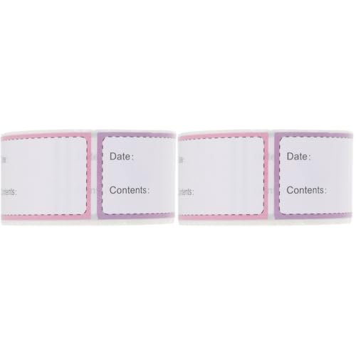 Ciieeo 2 Rollen Food -Label -Aufkleber Kühlschranketiketten Gefrieretiketten zum Beschriften für klebrig Gefrierteletiketten weiße Aufkleber zur Beschriftung Papier Bunt von Ciieeo