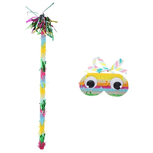 Ciieeo 2 Sätze Piñata Partygeschenke für Kinder Augenklappen für Kinder Mädchenspielzeug Kinderspielzeug Dekor Gläser Pinata-Stick-Jungs mehrfarbige Pinata-Sticks Füllung schmücken Karton von Ciieeo
