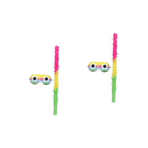 Ciieeo 2 Sätze Pinata Stick und Augenmaske Leichtes Pinata Zubehör für Geburtstagsparty und Festival Robustes Kompaktes Design für Erwachsene bei Fiesta Party Favor und Feierlichkeiten von Ciieeo