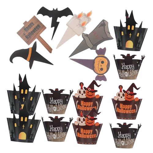 Ciieeo 2 Sätze Spooky Muffin Förmchen Toppers mit Fledermäusen und Kürbissen für Geburtstagsfeiern und Babypartys Teilig A Design Ciieeo 2 Sätze Spooky Muffin Förmchen Toppers mit Fledermäusen und Kürbissen für Geburtstagsfeiern und Babypartys Teilig A Design von Ciieeo