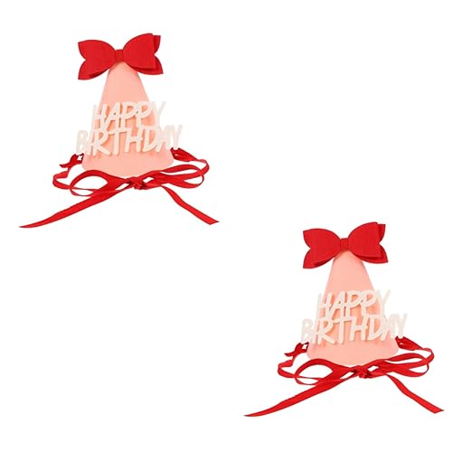 Ciieeo 2 Stk Geburtstagsmütze Partyhüte für Erwachsene Dekorationen für Geburtstagsfeiern haar zubehör haarschmuck Tiara Geburtstagskappe Geburtstagshut Krawatte Requisiten Filzstoff von Ciieeo
