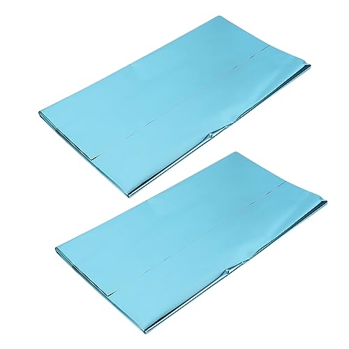 Ciieeo 2 Stück Aluminiumfolie Tischdecke Wasserabweisend Glänzend Festlich Roségold Blau Wiederverwendbar Schutzfolie für Party Tischdekoration Zuhause von Ciieeo
