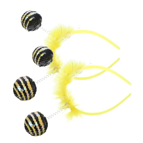 Ciieeo 2 Stück Festliche Party Haarzubehör Haarschmuck für den Urlaub Haarzubehör für Party Bienen-Party-Haarreifen Biene Haarreifen Haardekoration Kostüm Tuch Yellow von Ciieeo