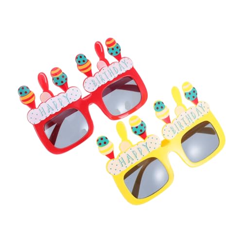 Ciieeo 2 Stück Geburtstagsbrille Eiscreme Motiv Lustige Foto Requisiten Für Erwachsene Leicht Und Bequem Für Party Dekoration von Ciieeo
