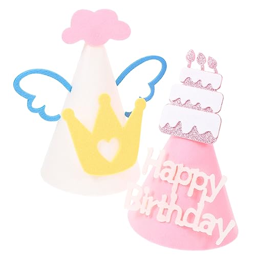 Ciieeo 2 Stück Geburtstagshut kinderkleider kinderkleidung kinderbekleidung Partyhüte für Kindergeburtstage Bommel-Geburtstagsmütze -Geburtstags-Party-Foto-Stütze Filzhut gefühlt Ciieeo 2 Stück Geburtstagshut kinderkleider kinderkleidung kinderbekleidung Partyhüte für Kindergeburtstage Bommel-Geburtstagsmütze -Geburtstags-Party-Foto-Stütze Filzhut gefühlt von Ciieeo