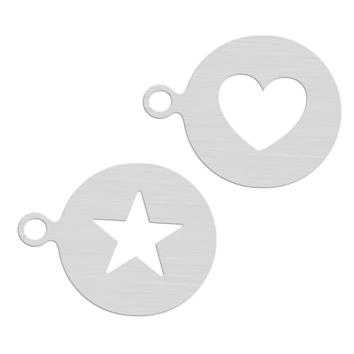 Ciieeo 2 Stück Kaffee Schablonen Teilig Herz Stern Muster Wiederverwendbar für Cappuccino Latte Kuchen Desserts Dekoration Ciieeo 2 Stück Kaffee Schablonen Teilig Herz Stern Muster Wiederverwendbar für Cappuccino Latte Kuchen Desserts Dekoration von Ciieeo