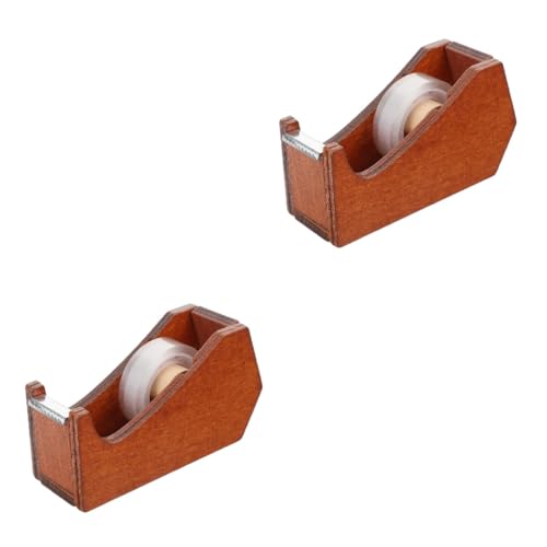 Ciieeo 2 Stück Klebebandspender aus Holz Schreibtisch Büro Verpackung USB Klebebandspender für das Amt Bandschneider Bandhalter Klebebandspender nachfüllen Tragbarer Klebebandspender von Ciieeo