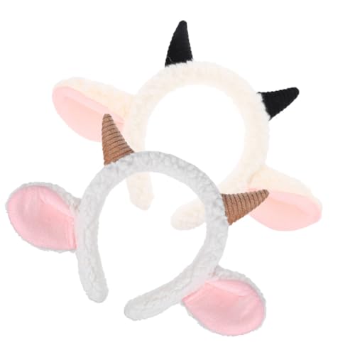 Ciieeo 2 Stück Lammhorn Ohr Stirnband DIY Tierohren Haarschmuck Horn Cosplay Halloween Cosplay Party Stirnbänder Cosplay Kostüm Zubehör Horn Stirnband Tierohren Haarband Aus von Ciieeo
