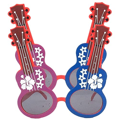 Ciieeo 2 Stück Teiliges Lustige Partybrille im Gitarren Design Transparente Leichte und Robuste Brillen für Erwachsene Kreative Accessoires für Musikfestivals und Mottopartys von Ciieeo