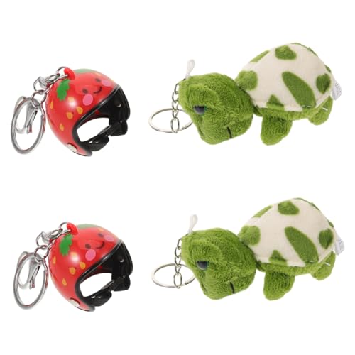 Ciieeo 2 Stück Teiliges Plüsch Schildkröten Schlüsselanhänger mit Helm Weicher Anhänger aus Abs und Plüschstoff Niedlicher Ozeanischer Schlüsselanhänger für Taschen Rucksäcke und von Ciieeo