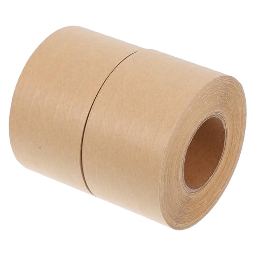 Ciieeo 2 Stück Verstärktes Kraftband gummiertes Papierband Verpackungsklebeband aus Papier Papierklebeband für Verpackungskartons Papier Klebeband Massenband Pappband Kraftpapier von Ciieeo