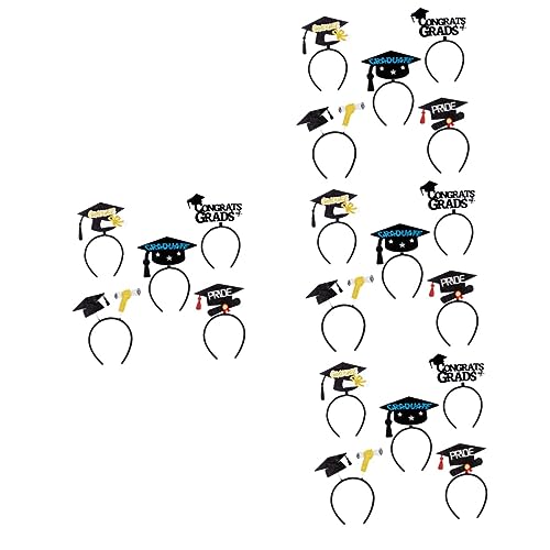 Ciieeo 20 Stk Stirnband für die Abschlusssaison Mini-Abschlusskappen Mini-Abschlussmütze graduation cap abschlusshüte Geschenk Haargummis abschlusskappe kopfschmuck Abschlusshut Stirnband von Ciieeo