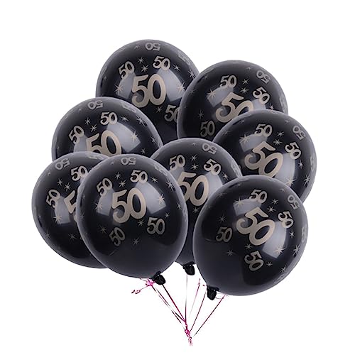 Ciieeo 20 Stück 12 Geburtstagsdekorationen Luftballons schwarze Zierleiste 50 Geburtstag Zahlenballons zahlen luftballon Nummer 50 Ballons Latexballons zum Geburtstag Anzahl schmücken von Ciieeo
