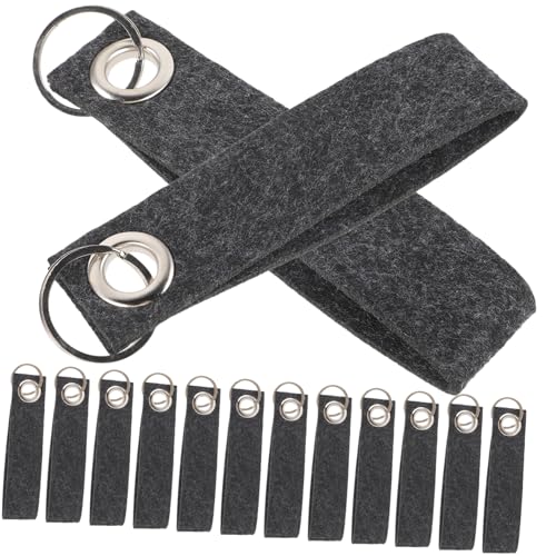 Ciieeo 20 Stück Filz Schlüsselanhänger zum DIY Basteln Personalisierbare Schlüsselanhänger in Dunkelgrau als für Freunde und Familie Kreative Bastelaccessoires von Ciieeo
