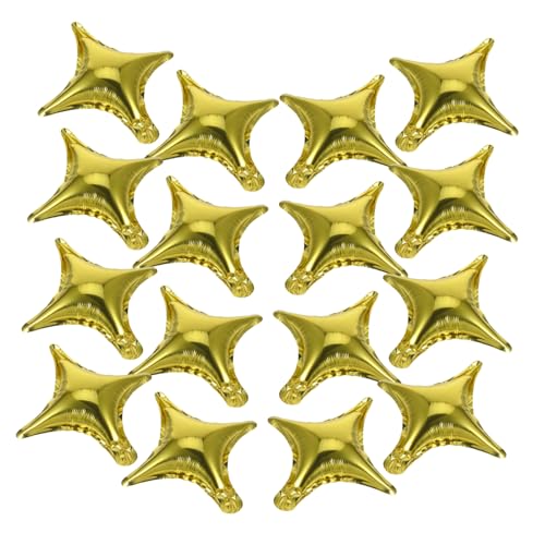 Ciieeo 20 Stück Goldene Aluminiumfolie Vier Eck Stern Ballons für Hochzeitsdekoration und Partys Luftballons für Feierlichkeiten und Feste von Ciieeo