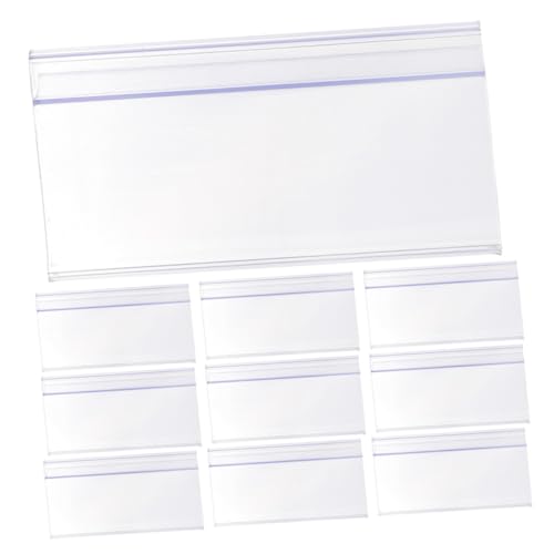 Ciieeo 20 Stück Preisschild für Glaskarte Etikettenhalter für Bibliotheksregale durchsichtiger Preisschildhalter aus Kunststoff Preisschild-Anzeigen Etiketthalter Plastik Transparent von Ciieeo