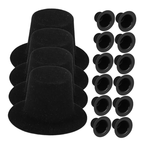 Ciieeo 20 Stück Teiliges Miniatur-schneemann Robustem Kunststoff Kleine Schwarze Partyhüte für Puppenhaus-deko Haustier-accessoires und Magische Bastelideen von Ciieeo
