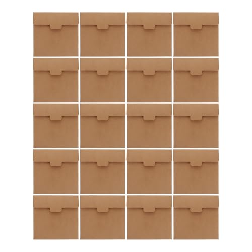 Ciieeo 20 Stück quadratische Kraftpapierumschläge 20x20cm Schlüsselanhänger Kartenverpackungshüllen Papierumschläge für Einladungen Partygeschenke und Scrapbooking von Ciieeo
