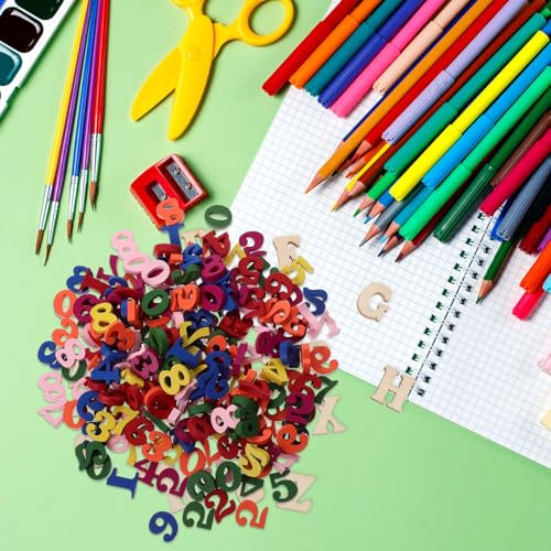 Ciieeo 200 Stück Teiliges Bunte Holzzahlen Langlebige DIY Holznummern für Party Tischdekoration Natürliche Holzverzierungen für Bastelprojekte und Wohnaccessoires von Ciieeo